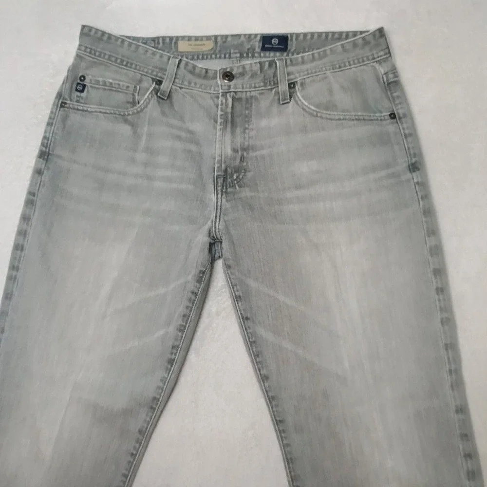 AG Adriano Goldschmied Jeans Mens 33x31 Gray The Graduate Slim Straight Wash USA